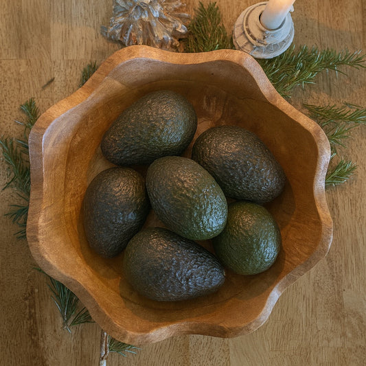 The Grove Scalloped Bowl with 5 Avocados